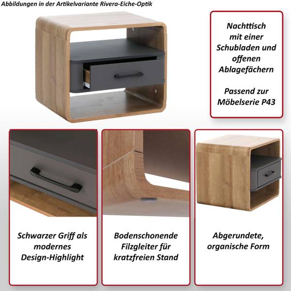 Nachttisch P43 Weiß