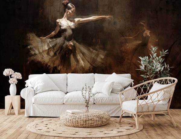 Fototapete BALLERINAS Abstraktion Retro 450 x 300 x 300 cm