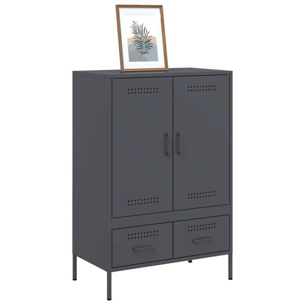 Highboard DE4813 Grau - Metall - 39 x 102 x 68 cm
