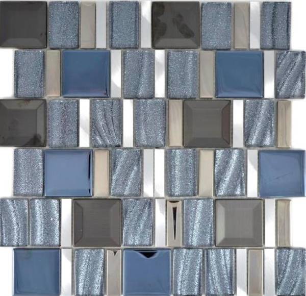 Mosaikfliesen 88-0017 Silber - Glas - 30 x 30 x 30 cm