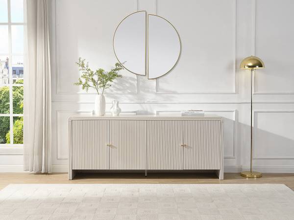 Sideboard MIRENALO Beige - Holz teilmassiv - 180 x 75 x 40 cm