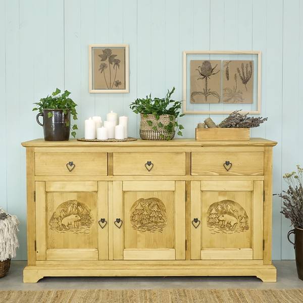 Kommode Jagna 7 Gelb - Fichte - 153 x 85 x 46 cm