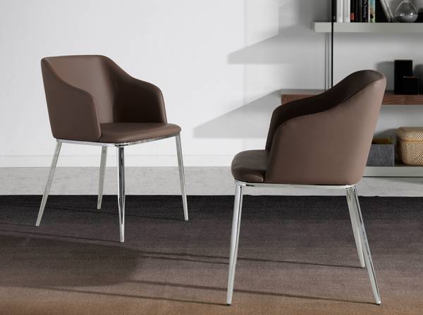 Stuhl 4022 Braun - Strukturstoff - Kunstleder - Kunstharz - 51 x 79 x 56 cm