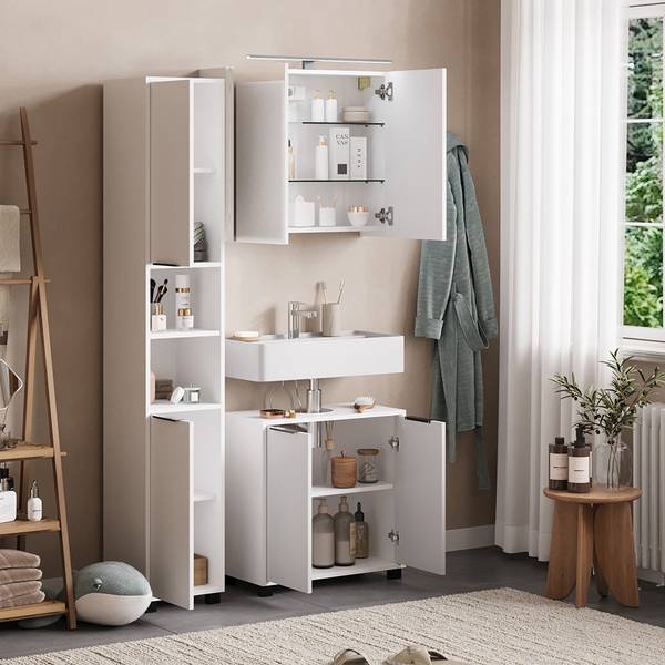 Badkamermeubelset Alina 59648 set van 3 wit - staal - 60 x 60 x 30 cm