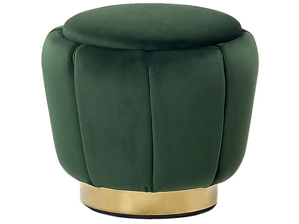 Pouf IRVING Dunkelgrün - Gold - Grün