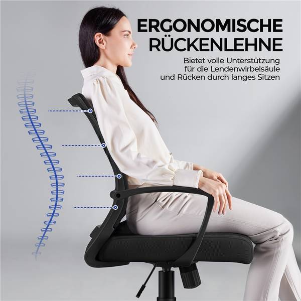 Bürostuhl ARD43 2er Set Schwarz - Kunststoff - 59 x 102 x 59 cm