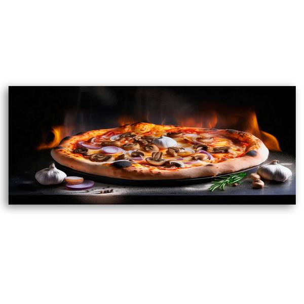 Tableau déco Pizza Nourriture Cuisine 90 x 30 cm