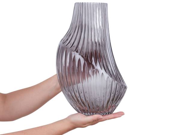 Vase à fleurs MYRSINA Gris - Verre - 20 x 36 x 20 cm