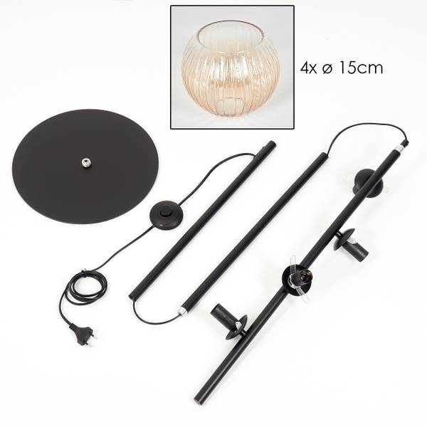 Stehlampe Cesaro Braun - Metall - 31 x 160 x 69 cm