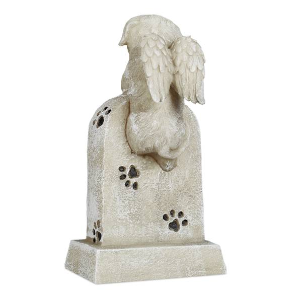 Gedenksteen voor honden zwart - wit - polyresin - 11 x 20 x 10 cm