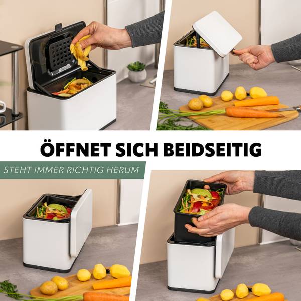Biomülleimer 40774 Weiß - Höhe: 17 cm