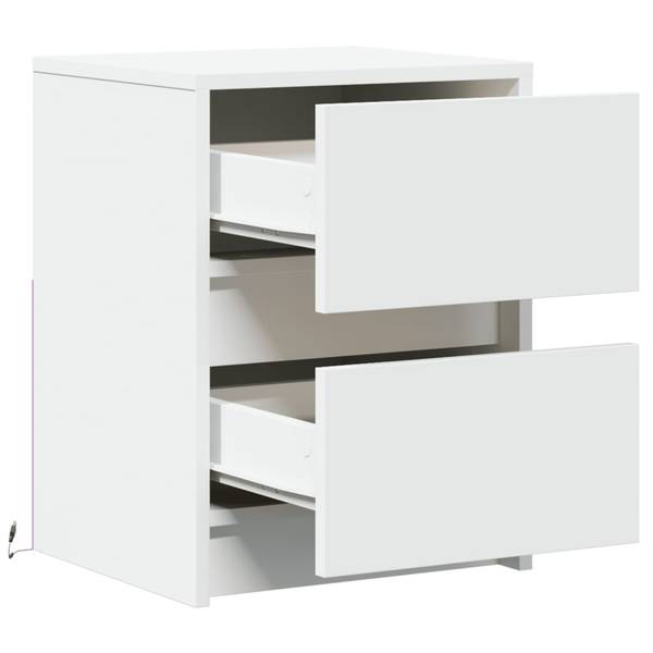 Nachttisch mit LED 2er Set X7502 Weiß