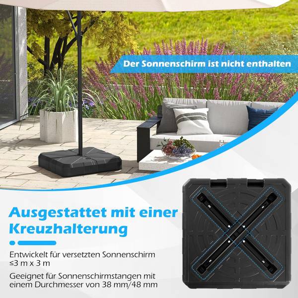 Sonnenschirmständer ZB34417DE Schwarz - Metall - 67 x 13 x 67 cm