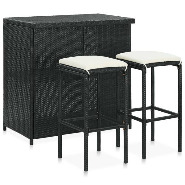 Bar-Set 3er Set XT9202 Schwarz - Metall - 60 x 105 x 102 cm
