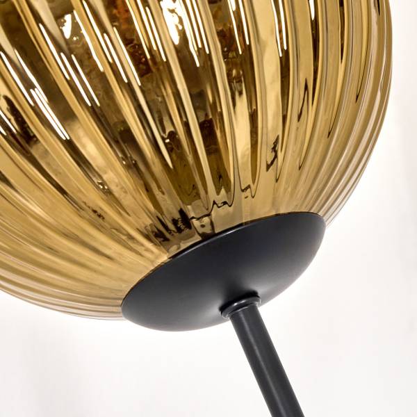 Stehlampe Cesaro Gold - Aluminium - Klarglas - 39 x 170 x 39 cm