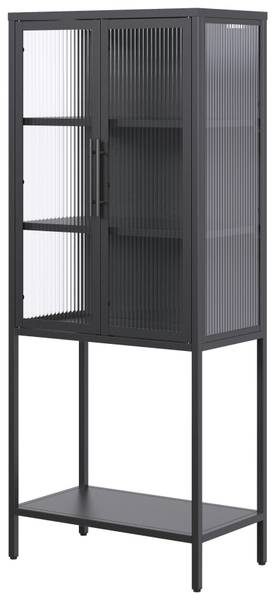Vitrine CUBE Schwarz - Glas - Metall - 60 x 146 x 34 cm
