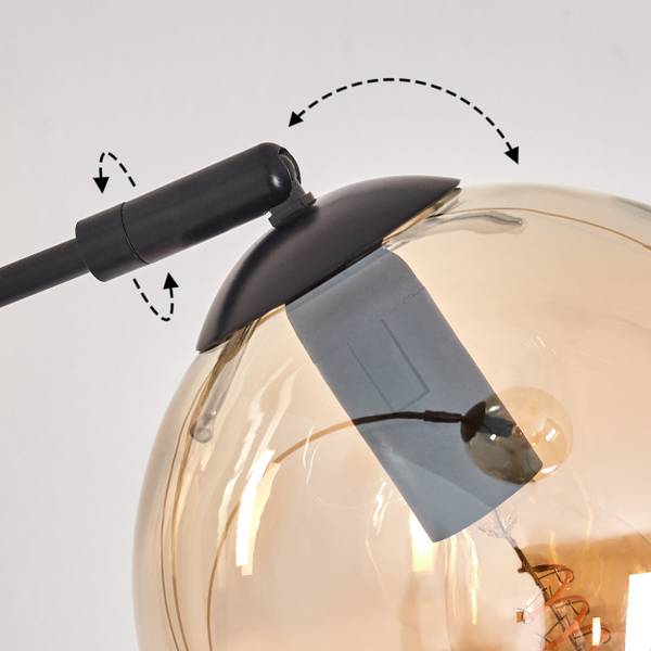 Stehlampe Cesaro Orange - Aluminium - Klarglas - 72 x 210 x 35 cm