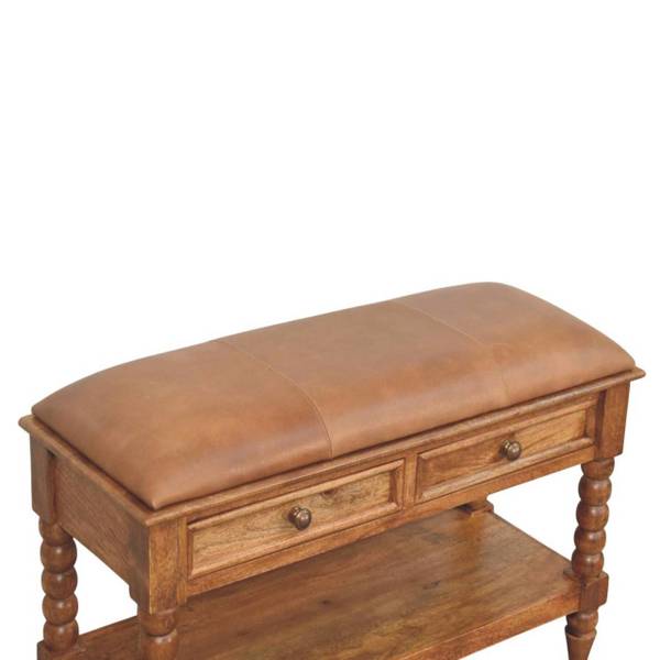 Bank Spindle bruin - mango - 90 x 55 x 35 cm