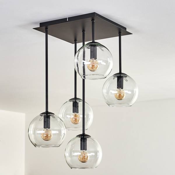 Deckenleuchte Cesaro Aluminium - Klarglas - 26 x 59 x 26 cm
