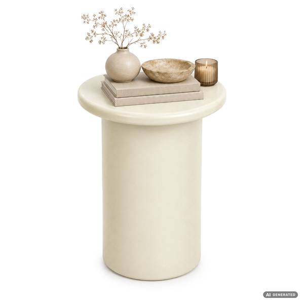 Runder Couchtisch MONO 5620 Beige - Holzwerkstoff - 30 x 40 x 30 cm