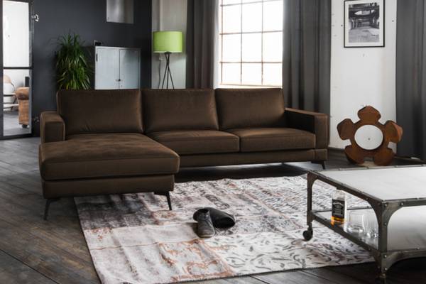 Ecksofa BLOOM Dunkelbraun - Armlehne davorstehend links - Ecke davorstehend links