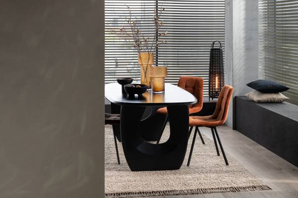 Stehlampe BLK COGNAC Schwarz - Textil - 26 x 100 x 26 cm