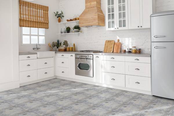 Selbstklebende Fliesen (9 St.) Beton Grau - Polyester PVC - 30 x 30 x 0 cm