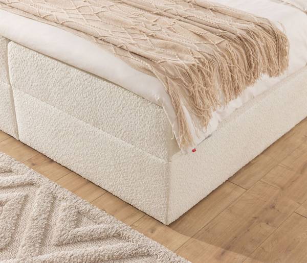 Boxspringbett BINETA Creme - Breite: 184 cm