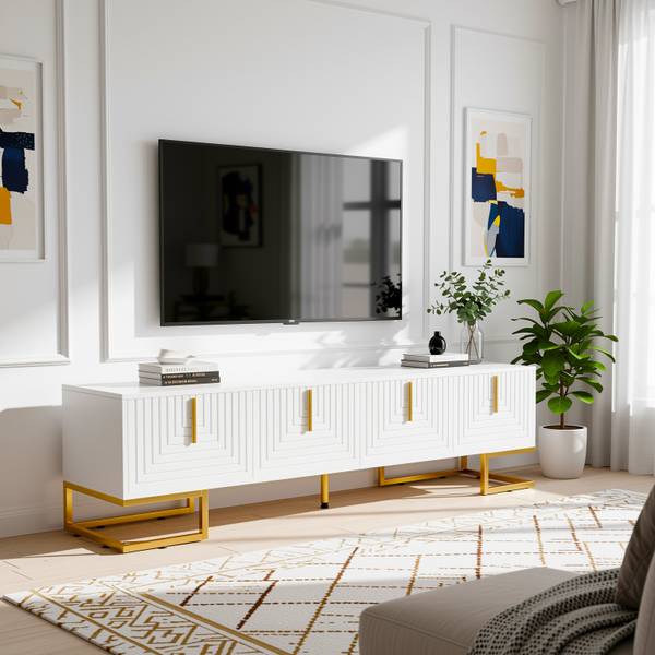 TV Lowboard Squamul Weiß - Holzwerkstoff - 40 x 46 x 170 cm