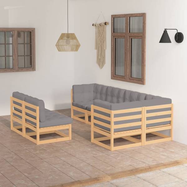 Garten-Lounge-Set 3009793 (7-teilig) Braun - Polyester - Kiefer - 70 x 67 x 70 cm