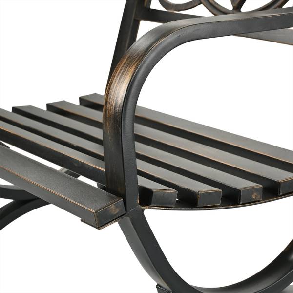 Antiker Gartenstuhl aus Metall Schwarz - Gold - Gusseisen - Stahl - 60 x 86 x 56 cm