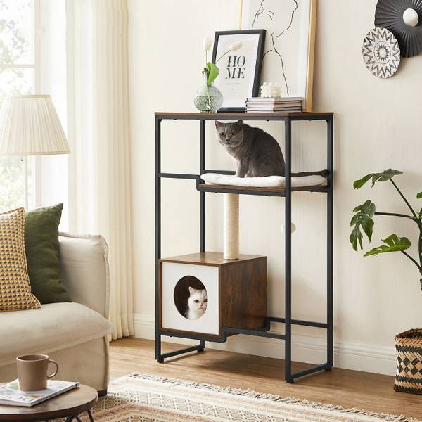 Katzenbaum Mbabane Braun - Holzwerkstoff - 34 x 114 x 74 cm