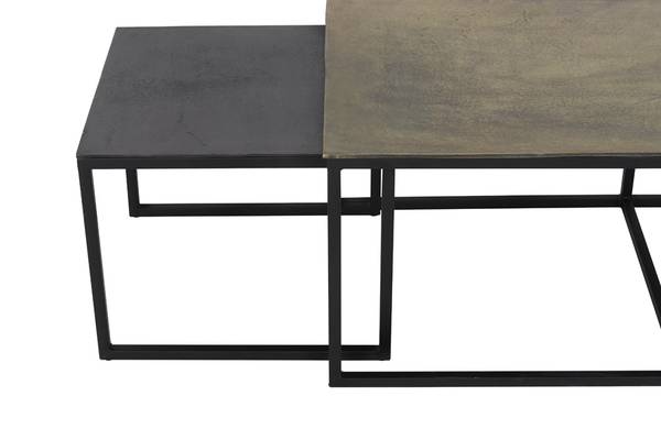 Couchtisch KUMALU 3-er Set Braun - Metall - 60 x 45 x 120 cm