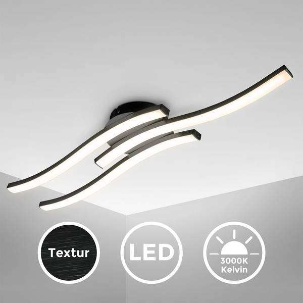 LED Deckenleuchte BKL1432 Schwarz - ABS - 12 x 6 x 57 cm