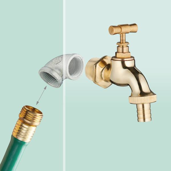 Standbrunnen antik 80 cm Dunkelgrün - Gold