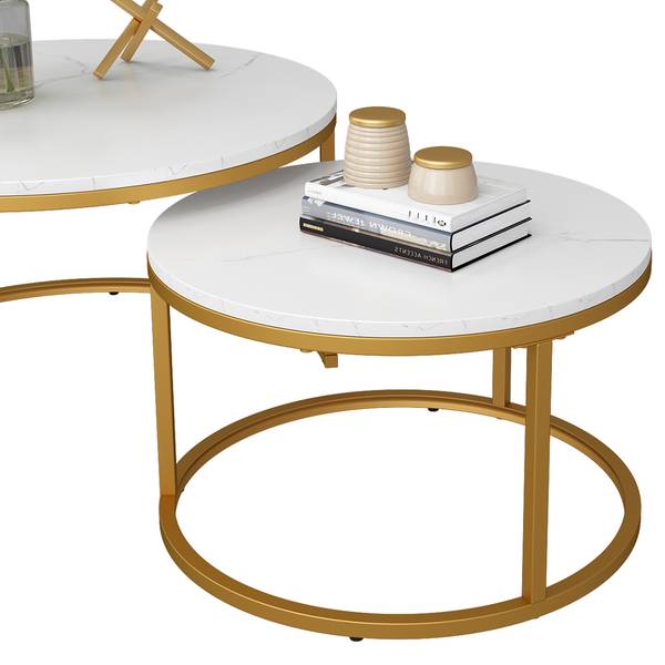 Couchtisch-Set Montreal 41523 Gold - Reinweiß