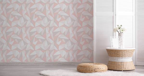 TAPETE Geometrie Abstrakt Muster Mosaik Gold - Weiß - Papier - 53 x 1000 x 1000 cm
