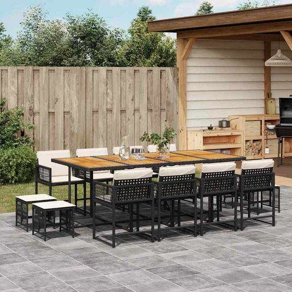 Garten Essgruppe 3033286-8 (13-teilig) Schwarz - Weiß - Stahl - 106 x 73 x 220 cm