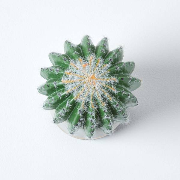 Kunstcactus Bolcactus groen - polyester - 13 x 19 x 19 cm