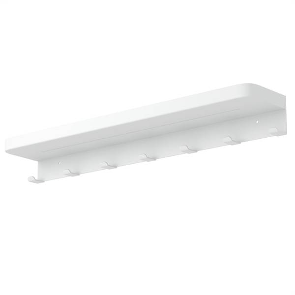 Garderobehaken Reglo-20 Weiß - Metall - 9 x 5 x 50 cm