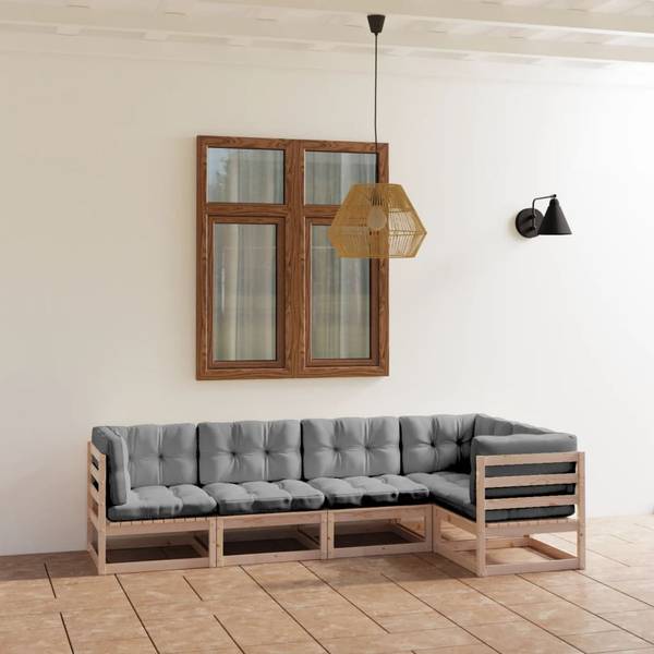 Garten-Lounge-Set 3009929-2 (5-teilig) Braun - Polyester - Kiefer - 70 x 67 x 70 cm