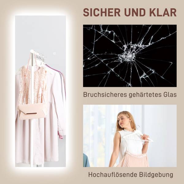Ganzkörperspiegel 831-889V90CR Glas - 3 x 120 x 40 cm