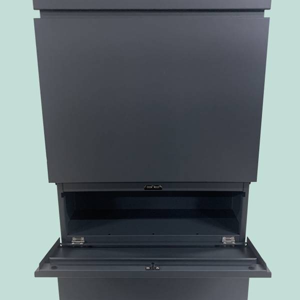 Standbriefkasten Stahl Grau - Stahl - 40 x 111 x 14 cm