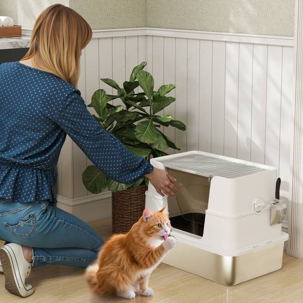 Katzenklo D31-142V00LG Grau - Metall - 41 x 45 x 61 cm