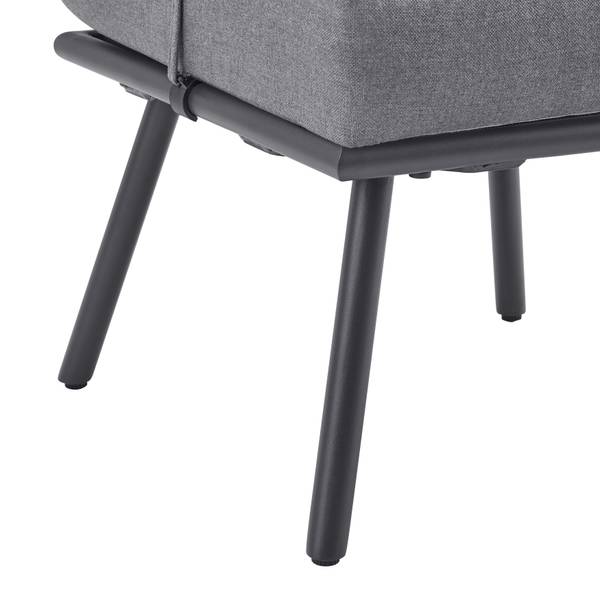 Dining-Loungeset CAMILLA Grau - Glas - Metall - Textil - 203 x 252 cm