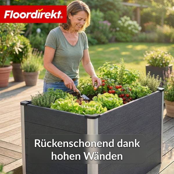 Hochbeet Kasos Grau - Holzverbundwerkstoff - 150 x 75 x 70 cm