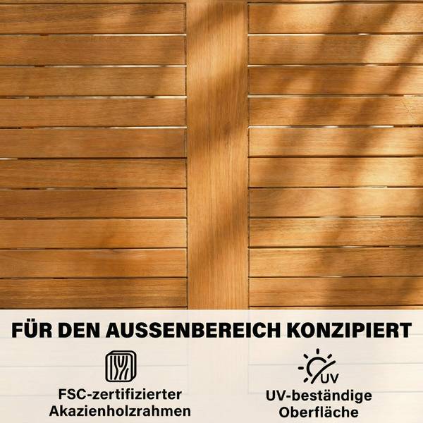 Outdoor Essgruppe 84K-054V90ND Braun - Akazie - 120 x 75 x 70 cm