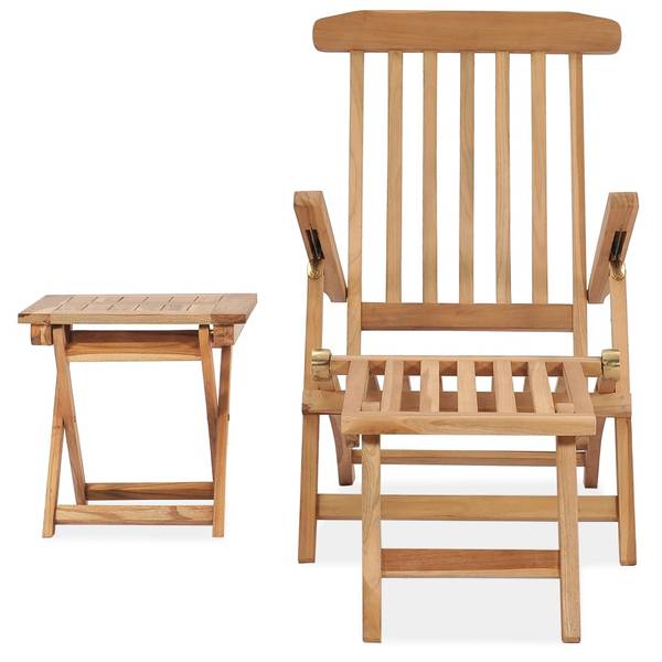 Liegestuhl M607178 Braun - Massivholz - 60 x 91 x 159 cm
