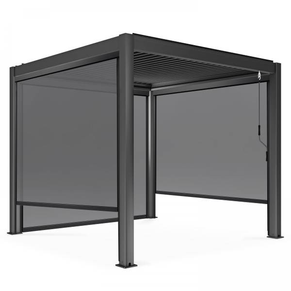 Pergola Athenes Grau - Metall - 296 x 257 x 296 cm