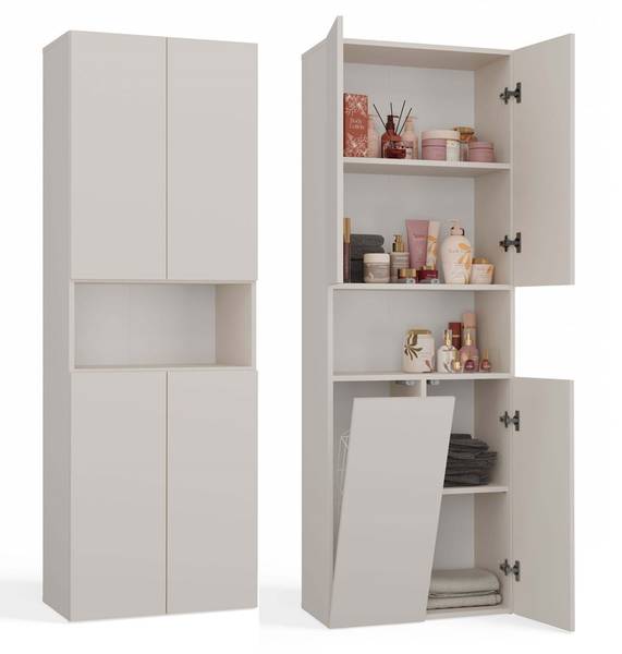 Hochschrank Darling Beige - Holzwerkstoff - 60 x 174 x 30 cm